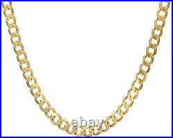 9ct Yellow Gold 24 inch CURB Chain Chunky 6mm Width UK Hallmarked