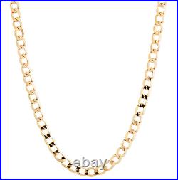 9ct Yellow Gold 24 inch Curb Chain Necklace 4MM Solid 9K GOLD- UK HALLMARKED