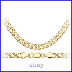 9ct Yellow Gold 24 inch Double Curb Chain / Necklace 6mm Width UK Hallmarked