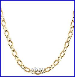 9ct Yellow Gold 24 inch Oval Belcher Chain Necklace 4.25mm Width