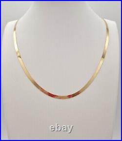 9ct Yellow Gold 375 Flat Herringbone Necklace 40cm/16 2.8mm UK Hallmark