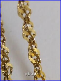 9ct Yellow Gold 3mm Singapore Rope Link Chain Necklace HM