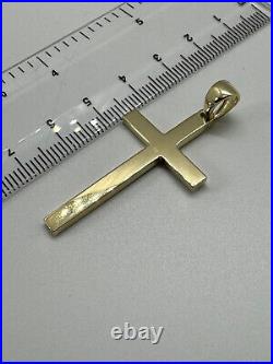 9ct Yellow Gold 49x23mm Solid Plain Cross Pendant Chains available (X0214)