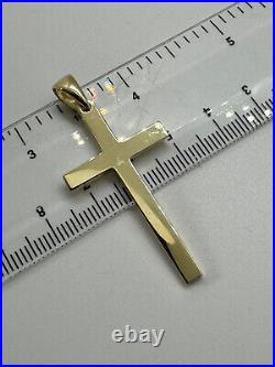 9ct Yellow Gold 49x23mm Solid Plain Cross Pendant Chains available (X0214)