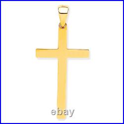 9ct Yellow Gold 49x23mm Solid Plain Cross Pendant Chains available (X0214)