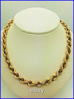 9ct Yellow Gold 6.0mm Long Rope Chain 32