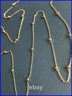 9ct Yellow Gold Beaded Chain Necklace 18 inch Hallmarked 375