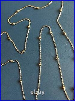 9ct Yellow Gold Beaded Chain Necklace 18 inch Hallmarked 375