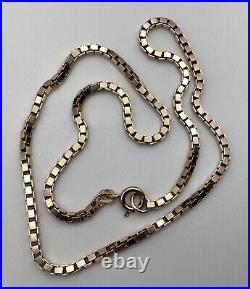 9ct Yellow Gold Box Chain. Length 16 Fully Hallmarked. Weighs 13.2 grams