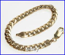 9ct Yellow Gold Cuban Link Bracelet 8.25 inch