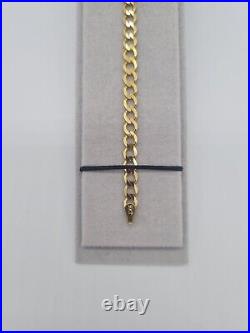 9ct Yellow Gold Curb Bracele 8 Inches 4.35 mm 3.7 Grams Fully Hallmarked
