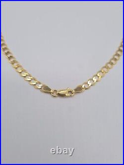 9ct Yellow Gold Curb Chain 26 Inches 4.4 mm 11.4 Grams Fully Hallmarked