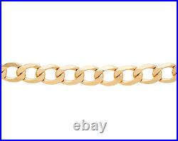 9ct Yellow Gold Curb Chain Uk Hallmarked 16 18 20 22 24 Inch Solid 9ct Gold