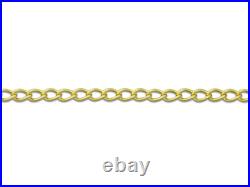 9ct Yellow Gold Curb Jewellery Chain 16-20 Necklace Hallmarked