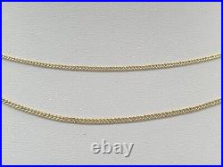 9ct Yellow Gold Diamond Cut Curb Chain 0.7mm -1.2mm 9K 375 14 to 22 Necklace