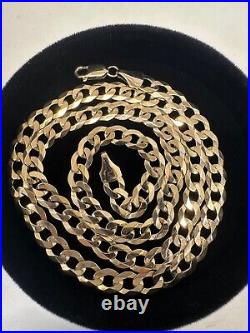 9ct Yellow Gold Diamond Cut Curb Chain (24.5 inch / 62.23cm) 27.4 grams