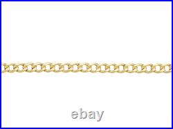 9ct Yellow Gold Diamond Cut Flat Hollow Curb Chain 16/40cm-20/50cm Hallmarked