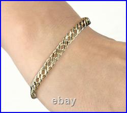 9ct Yellow Gold Double Curb Ladies Bracelet 7.5 Inch 5mm Uk Hallmarked