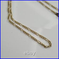 9ct Yellow Gold Figaro 16 Chain Necklace 3.14g Hallmarked 375 9k U67b