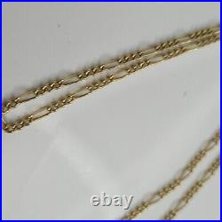 9ct Yellow Gold Figaro 16 Chain Necklace 3.14g Hallmarked 375 9k U67b