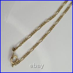 9ct Yellow Gold Figaro 16 Chain Necklace 3.14g Hallmarked 375 9k U67b