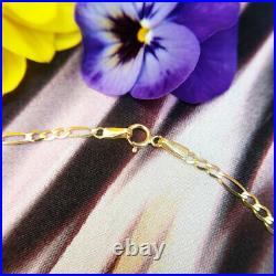 9ct Yellow Gold Figaro Chain Anklet 10 Inch Ankle Bracelet Hallmarked