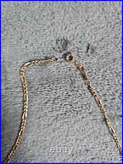 9ct Yellow Gold Figaro Chain. Length 18.8 Fully Hallmarked. Weighs 4.48 grams