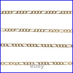 9ct Yellow Gold Fine Figaro Chain Jewellery Necklace Various sizes available