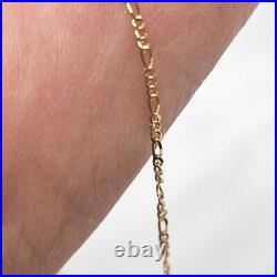 9ct Yellow Gold Fine Figaro Chain Jewellery Necklace Various sizes available