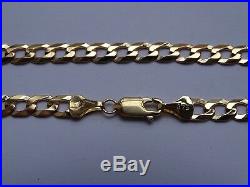 9ct Yellow Gold Flat Curb Chain Bracelet Fully Hallmarked