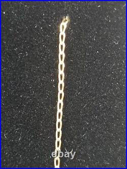 9ct Yellow Gold Flat Diamond Cut Curb Chain 17 inch