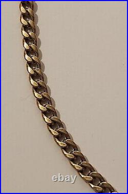 9ct Yellow Gold Hollow Curb Link Chain With T Bar 18 8.6grams 4mm