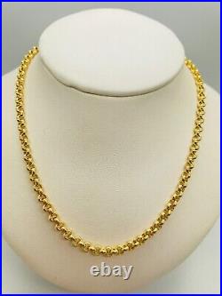 9ct Yellow Gold Hollow Round Belcher Link Chain 4.0mm 20