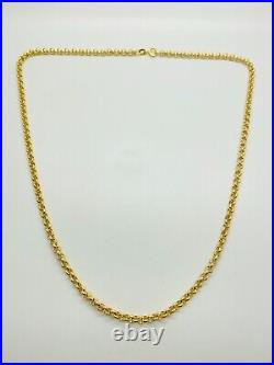 9ct Yellow Gold Hollow Round Belcher Link Chain 4.0mm 20