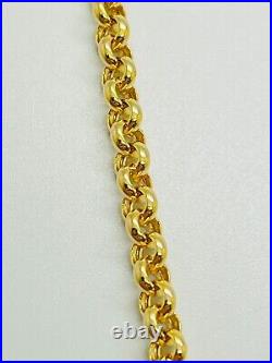 9ct Yellow Gold Hollow Round Belcher Link Chain 4.0mm 20