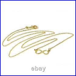 9ct Yellow Gold Infinity Pendant 16 Inch Belcher Chain Necklace Love Forever