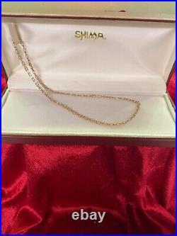 9ct Yellow Gold Necklace, Unusual Link 16 Inch Long Perfect Christmas Present
