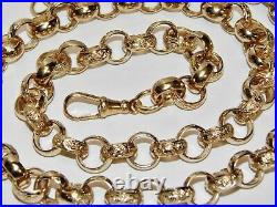 9ct Yellow Gold On Silver 26 Inch Patterned Solid Belcher Chain