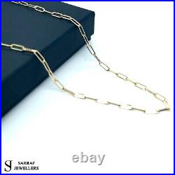9ct Yellow Gold Paperclip Chain Necklace Brand NEW 2MM 16 18 20 22 24