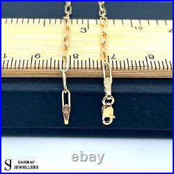 9ct Yellow Gold Paperclip Chain Necklace Brand NEW 2MM 16 18 20 22 24