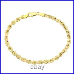 9ct Yellow Gold Rope Bracelet 7.5 Inch Uk Hallmarked