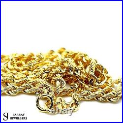 9ct Yellow Gold Rope Chain 3.5mm Wide Necklace ALL SIZE Hallmarked Brand New