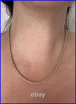 9ct Yellow Gold Rope Chain 3mm 9k 375 Very good