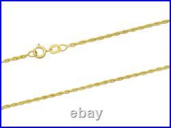 9ct Yellow Gold Rope Necklace Chain 16/18/20 Fine Jewellery