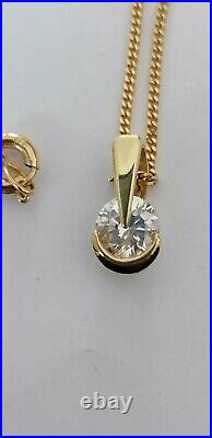 9ct Yellow Gold Simulated Pendant On A 9ct Gold Chain