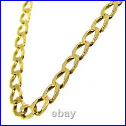 9ct Yellow Gold Solid 20 Inch Curb Link Chain Necklace