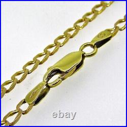 9ct Yellow Gold Solid 20 Inch Curb Link Chain Necklace