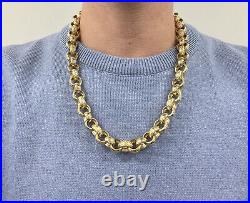 9ct Yellow Gold Solid Belcher Chain- 24 195.8Grams 15mm -Fully Hallmarked