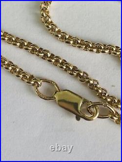 9ct Yellow Gold Solid Micro Belcher Chain Necklet 24 Inches