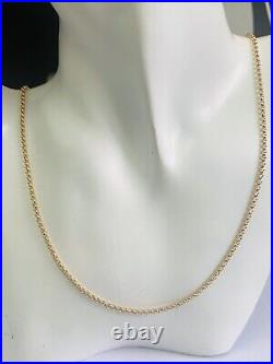 9ct Yellow Gold Solid Micro Belcher Chain Necklet 24 Inches